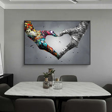 Load image into Gallery viewer, Heart Hands Graffiti Wall Art Canvas Painting

