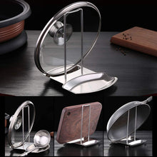 Load image into Gallery viewer, Multifunctional Stainless Steel Pot Lid Rack and Spatula Spoon Holder

