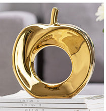Load image into Gallery viewer, Gold or Silver Art Deco Ceramic Apple
