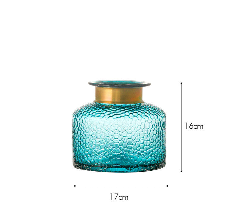 Minimalist Modern Aqua Translucent Glass Vase