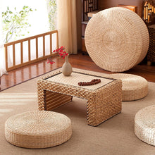 Load image into Gallery viewer, Hand-Woven Natural Wicker Circular Floor Cushion
