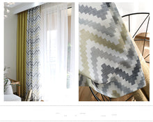 Load image into Gallery viewer, Modern Style Chevron Stripe Printed &amp; Solid Color Blackout Curtains
