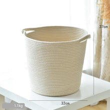 Load image into Gallery viewer, Cylinder Round Bottom Woven Style Basket Storage Container
