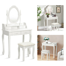 Load image into Gallery viewer, Makeup Vanity Dressing Table Set (White)

