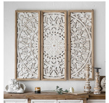Load image into Gallery viewer, Boho Vintage Carved Wood Hanging Wall Art
