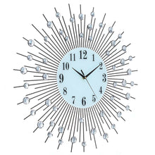 Load image into Gallery viewer, Luxury Art Metal Round Diamond Wall Clock Home Decor
