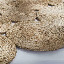 Load image into Gallery viewer, Natural Jute Double-Sided Boho Circular Rug
