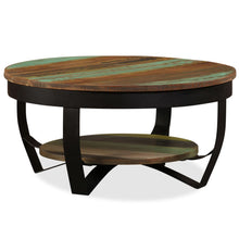 Load image into Gallery viewer, Round Multi-Colored Reclaimed Wood Coffee Table
