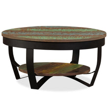 Load image into Gallery viewer, Round Multi-Colored Reclaimed Wood Coffee Table
