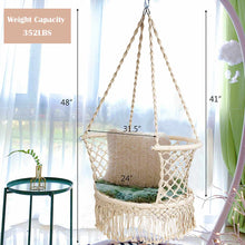 Load image into Gallery viewer, Macrame Tassel and Rope Hammock Swing Chair
