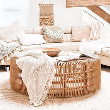 Load image into Gallery viewer, Round Boho-Style Rattan Wicker Coffee Table
