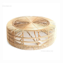 Load image into Gallery viewer, Round Boho-Style Rattan Wicker Coffee Table
