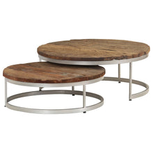 Load image into Gallery viewer, Solid Reclaimed Wood Nesting Round Coffee Table Set
