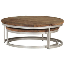 Load image into Gallery viewer, Solid Reclaimed Wood Nesting Round Coffee Table Set
