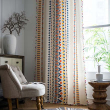 Load image into Gallery viewer, Geometric Semi-Blackout Boho Cotton Linen Curtains
