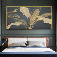 Load image into Gallery viewer, Modern Golden Banana Leaf Wall Art

