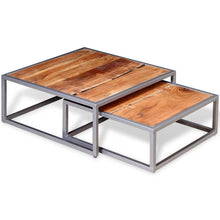 Load image into Gallery viewer, Solid Acacia Wood Nesting Square Coffee Table Set
