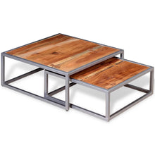 Load image into Gallery viewer, Solid Acacia Wood Nesting Square Coffee Table Set
