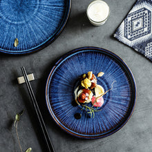 Load image into Gallery viewer, Nordic Ceramic Indigo Blue Plate
