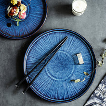 Load image into Gallery viewer, Nordic Ceramic Indigo Blue Plate
