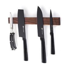Load image into Gallery viewer, Solid Dark Wood Wall Mounted Magnetic Knife Rack
